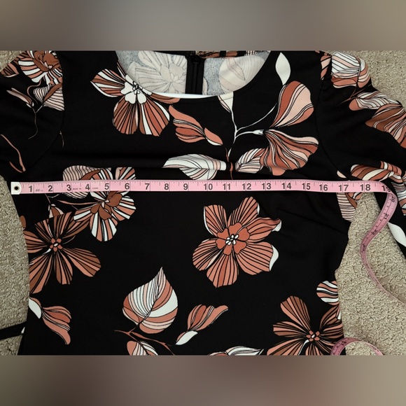 Nine West Black Dress with Orange Floral Design - Picture 5 of 6